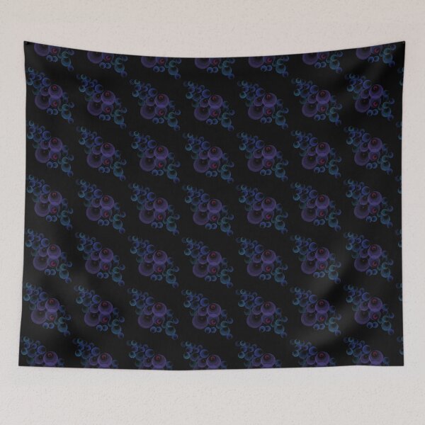 Item preview, Dark Bubbles Psychedelic. Purple Circles Over Black Background designed and sold by All About Playfulness by Saras Feijoo.