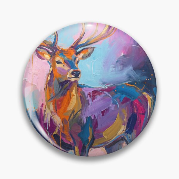 Item preview, Majestic Abstract Stag – Vibrant Colourful Wildlife Art designed and sold by Printpix.