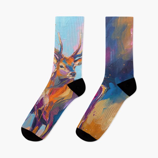 Item preview, Majestic Abstract Stag – Vibrant Colourful Wildlife Art designed and sold by Printpix.
