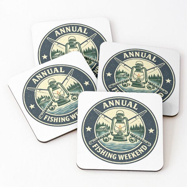 Item preview, Annual Fishing Weekend – Vintage Lake Cabin Fishing Badge designed and sold by EastEndTownie.