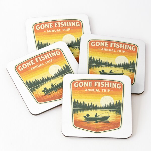 Item preview, Gone Fishing – Annual Trip Vintage Sunset Fishing Design designed and sold by EastEndTownie.
