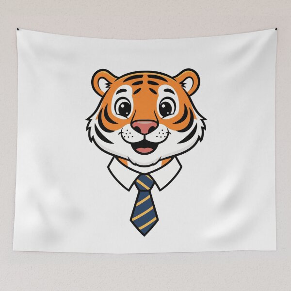 Item preview, Friendly Tiger Boss Cartoon Mascot with Tie designed and sold by k3rstman1.