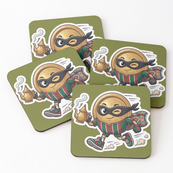 Item preview, Funny Super Moroccan Tea Character Sticker - Traditional Mint Tea Art designed and sold by zakman02.