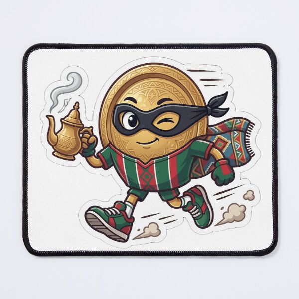 Item preview, Funny Super Moroccan Tea Character Sticker - Traditional Mint Tea Art designed and sold by zakman02.