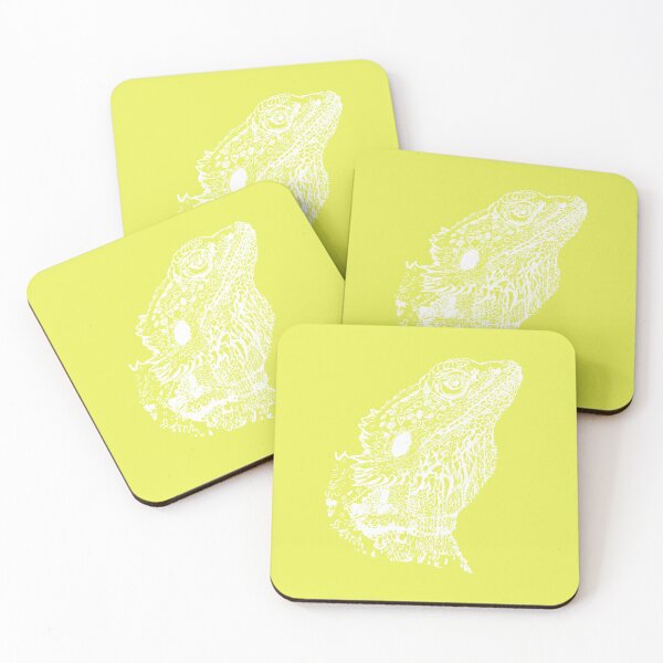 Item preview, Bearded Lizard - Light Lines - (#E9F055) designed and sold by The Stippler Process.