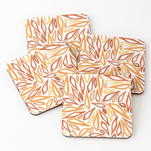 Item preview, Abstract Orange Yellow Organic Hand Drawn Fall Leaf Pattern designed and sold by Patternandflow.