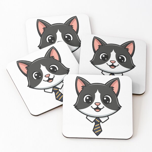 Item preview, Cute Tuxedo Cat Boss Striped Tie Cartoon designed and sold by k3rstman1.