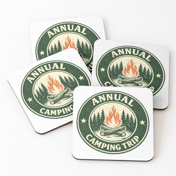 Item preview, Annual Camping Trip – Vintage Campfire Outdoor Badge designed and sold by EastEndTownie.