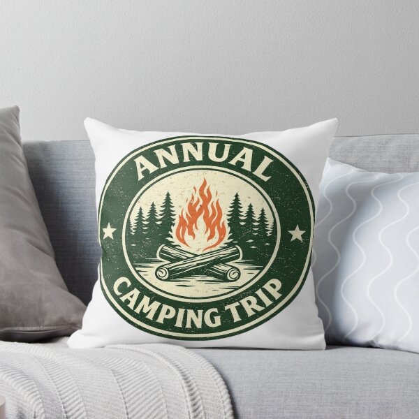 Item preview, Annual Camping Trip – Vintage Campfire Outdoor Badge designed and sold by EastEndTownie.