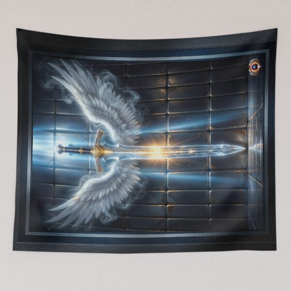Item preview, Divine Mystical Winged Sword of Light Radiant AI Concept Art by Xzendor7 designed and sold by Xzendor7 Digital Art Creations.