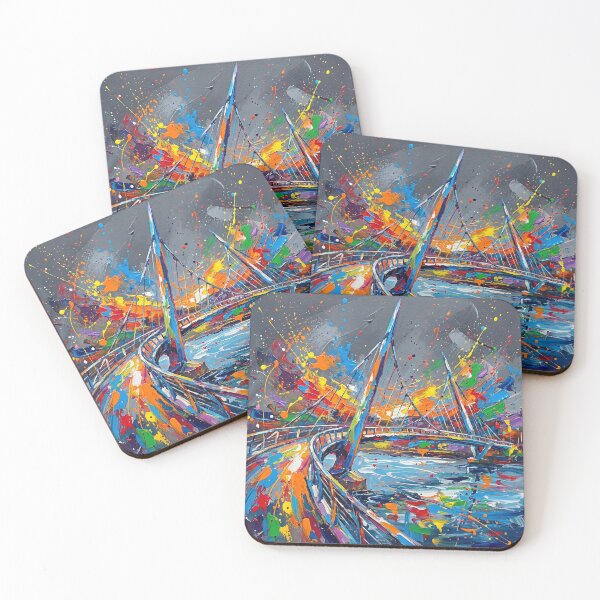 Item preview, Peace Bridge Derry / Londonderry – Colourful Abstract Splatter Art designed and sold by Printpix.