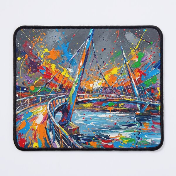 Item preview, Peace Bridge Derry / Londonderry – Colourful Abstract Splatter Art designed and sold by Printpix.