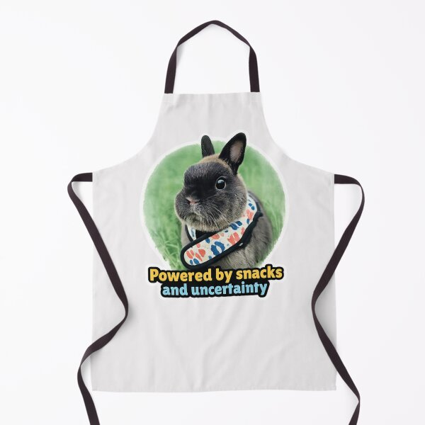 Item preview, Powered by Snacks and Uncertainty – Funny Bunny Meme | Cute Rabbit Humor designed and sold by Studio Origins NZ (SO NZ).