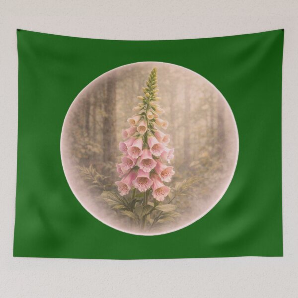 Item preview, Woodland Foxglove Spire – Elegant Floral Portrait designed and sold by TheJoyfulPen.