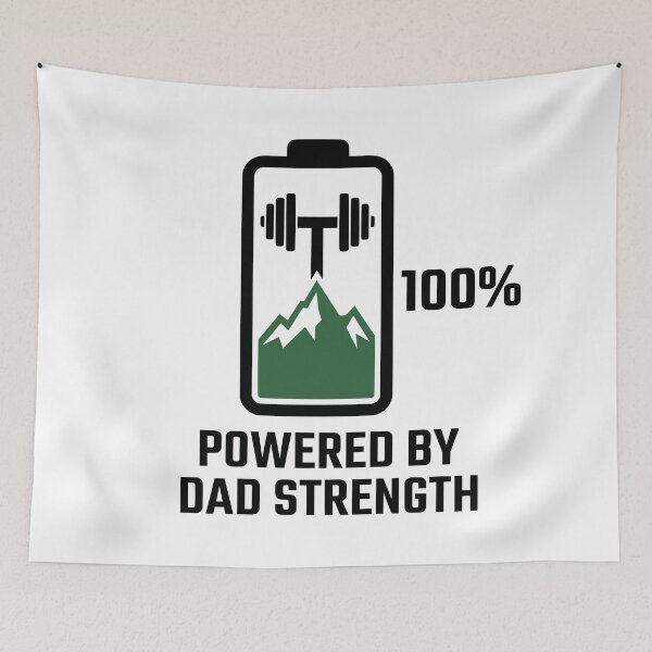 Item preview, Powered By Dad Strength Mountain Barbell Battery designed and sold by FunFitLife Studio.