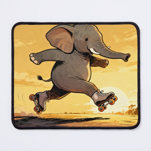 Item preview, Roller Skating Elephant designed and sold by HabitableMoons.