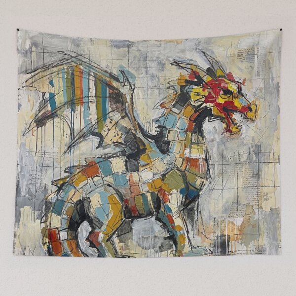 Item preview, Abstract Geometric Dragon Artwork designed and sold by Printpix.