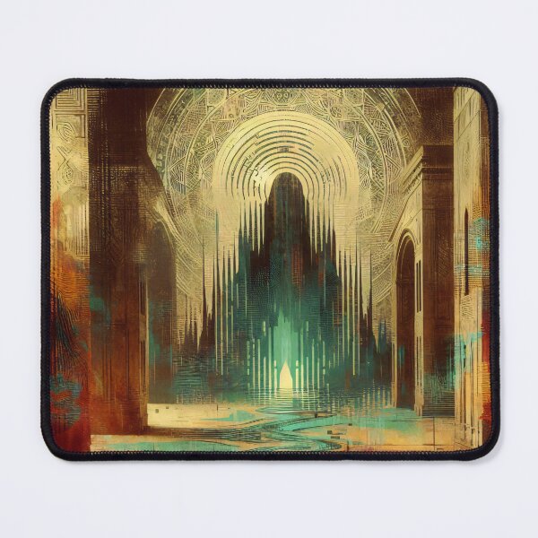 Item preview, Terryn - sacred circuit gatehall: glitchprint illustration designed and sold by QiMera.