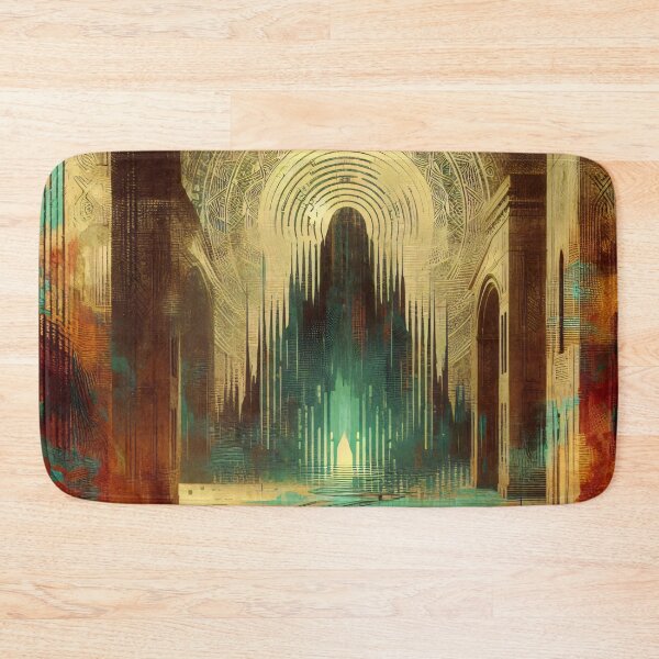 Item preview, Terryn - sacred circuit gatehall: glitchprint illustration designed and sold by QiMera.