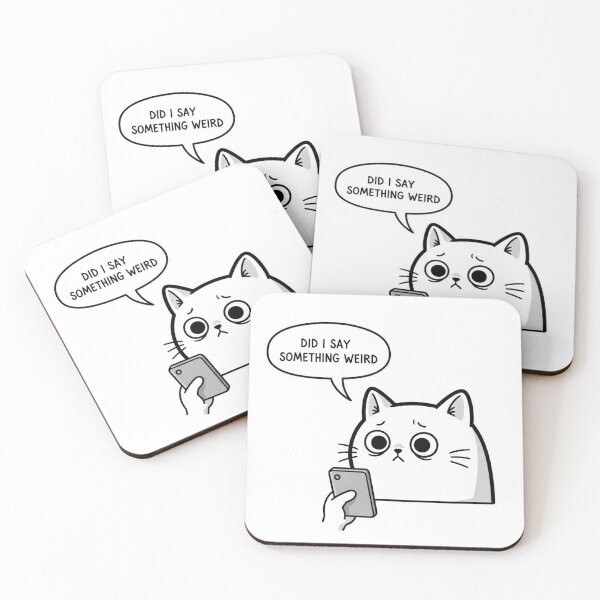Item preview, Relatable Social Anxiety Cat Meme Sticker – Did I Say Something Weird designed and sold by MongOficial.