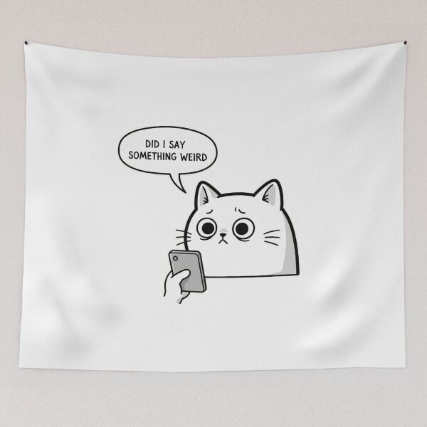 Item preview, Relatable Social Anxiety Cat Meme Sticker – Did I Say Something Weird designed and sold by MongOficial.