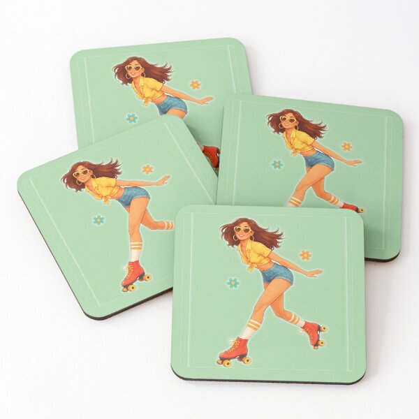 Item preview, Retro Roller Skating Girl - Vintage Summer Vibes Illustration designed and sold by CzipipitoStudio.