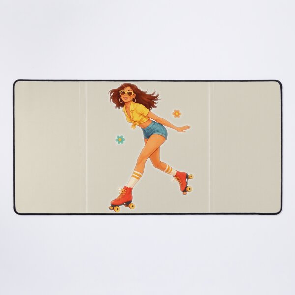Item preview, Retro Roller Skating Girl - Vintage Summer Vibes Illustration designed and sold by CzipipitoStudio.