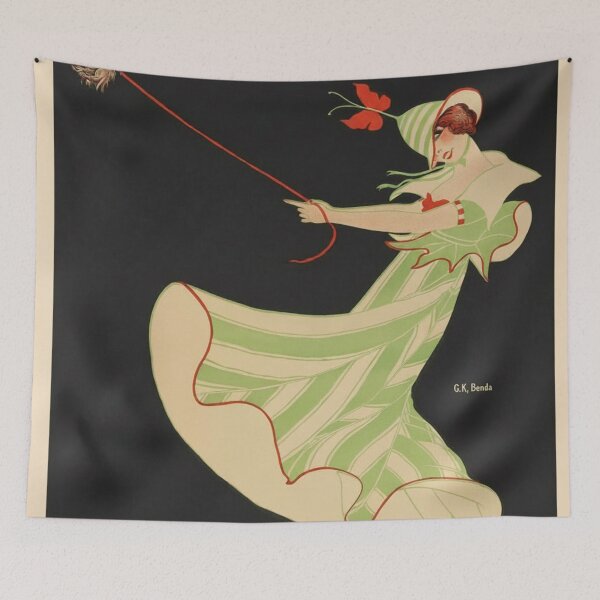 Item preview, Art Deco Illustration Elegant Woman Mistinguett Vintage Poster by G.K. Benda 1913 for Vintage Art Lovers designed and sold by RickE.