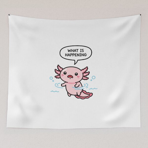 Item preview, Confused Axolotl Meme Sticker – What Is Happening Cute Axolotl designed and sold by MongOficial.