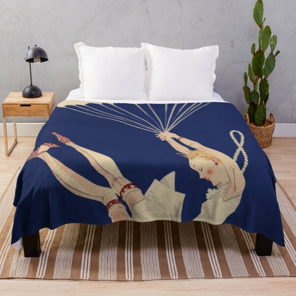 Item preview, Art Deco Illustration Parachuting Flapper Woman for Vintage Art Lovers designed and sold by RickE.