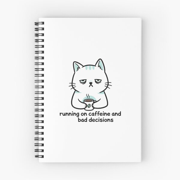 Item preview, Coffee Cat Meme Sticker – Running On Caffeine And Bad Decisions designed and sold by MongOficial.