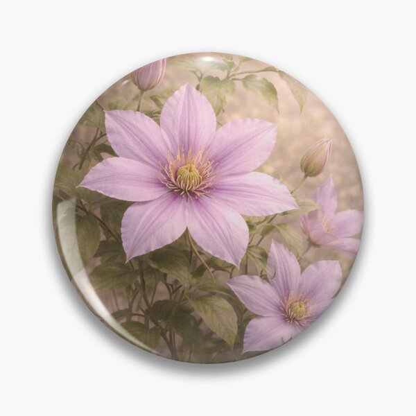 Item preview, Climbing Clematis Blossom – Graceful Floral Portrait designed and sold by TheJoyfulPen.