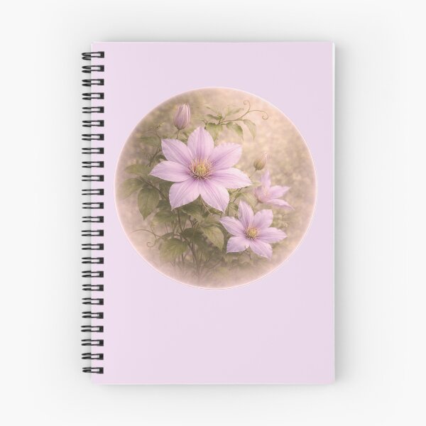 Item preview, Climbing Clematis Blossom – Graceful Floral Portrait designed and sold by TheJoyfulPen.