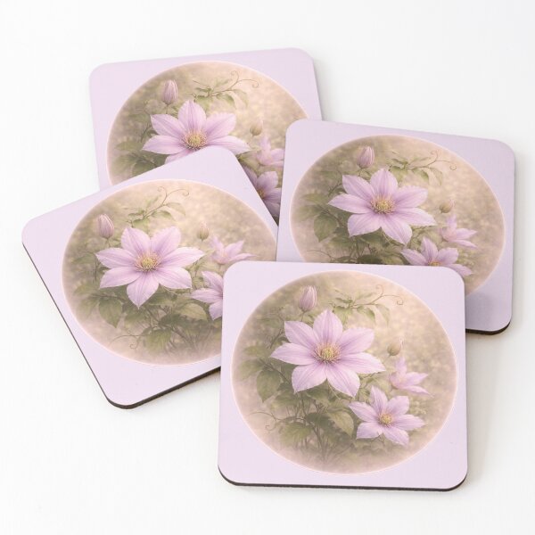 Item preview, Climbing Clematis Blossom – Graceful Floral Portrait designed and sold by TheJoyfulPen.