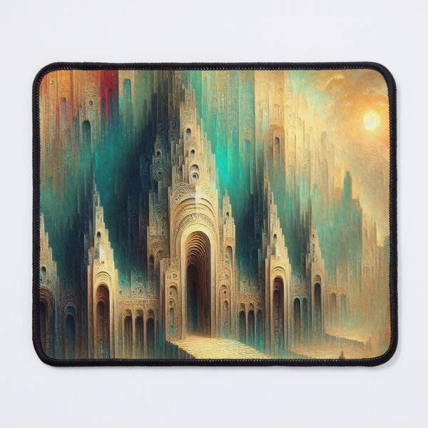 Item preview, Erryn- sacred circuit temple exterior: glitchprint architecture designed and sold by QiMera.