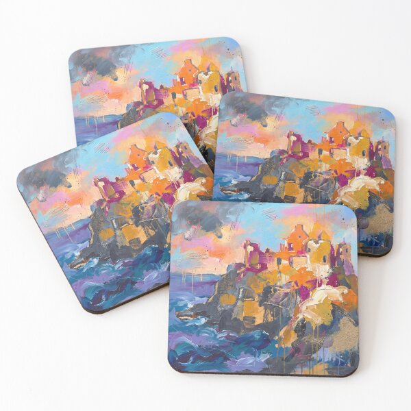 Item preview, Dunluce Castle Abstract – Colourful Northern Ireland North Coast Art designed and sold by Printpix.