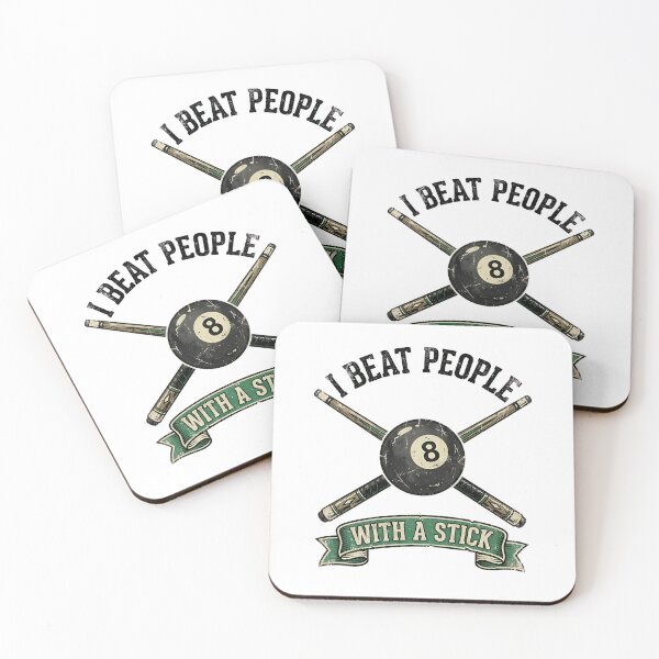 Item preview, I Beat People With A Stick Billiards Humor designed and sold by zbox1.