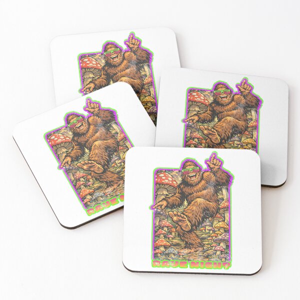 Item preview, Retro Bigfoot Rave — Neon Shutter Shades, Mushroom Forest designed and sold by Nacho Average Designs.