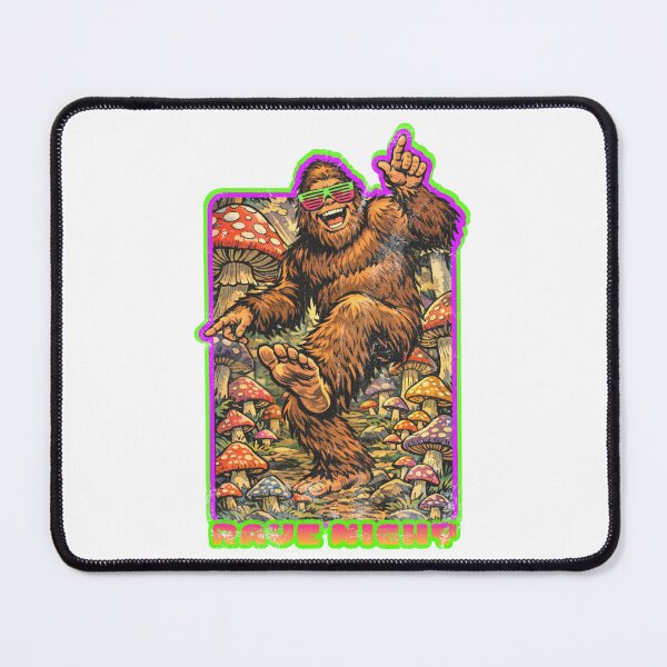Item preview, Retro Bigfoot Rave — Neon Shutter Shades, Mushroom Forest designed and sold by Nacho Average Designs.