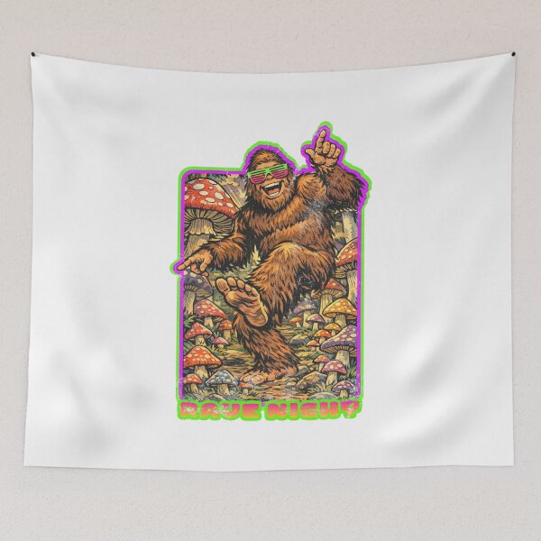 Item preview, Retro Bigfoot Rave — Neon Shutter Shades, Mushroom Forest designed and sold by Nacho Average Designs.