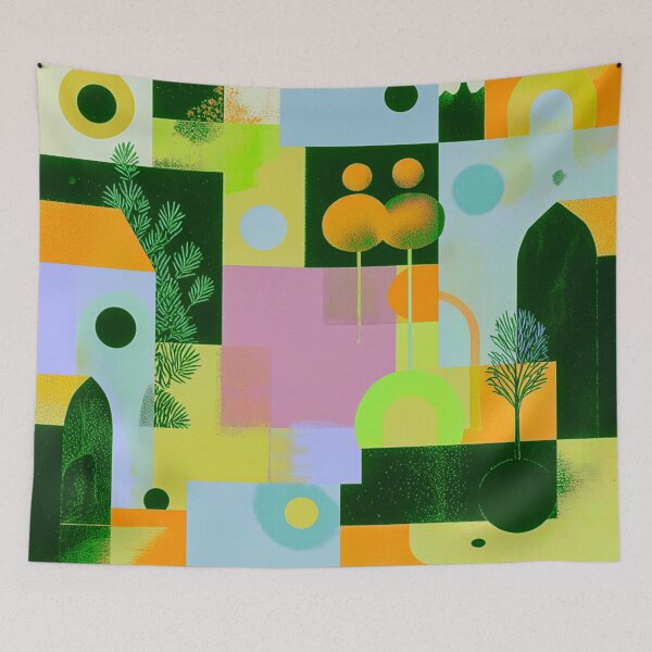Item preview, Art Deco Botanical Landscape Illustration designed and sold by joycrysstudio.