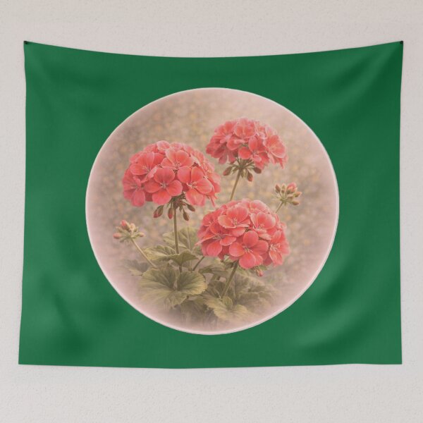 Item preview, Garden Geranium Bloom – Cheerful Floral Portrait designed and sold by TheJoyfulPen.