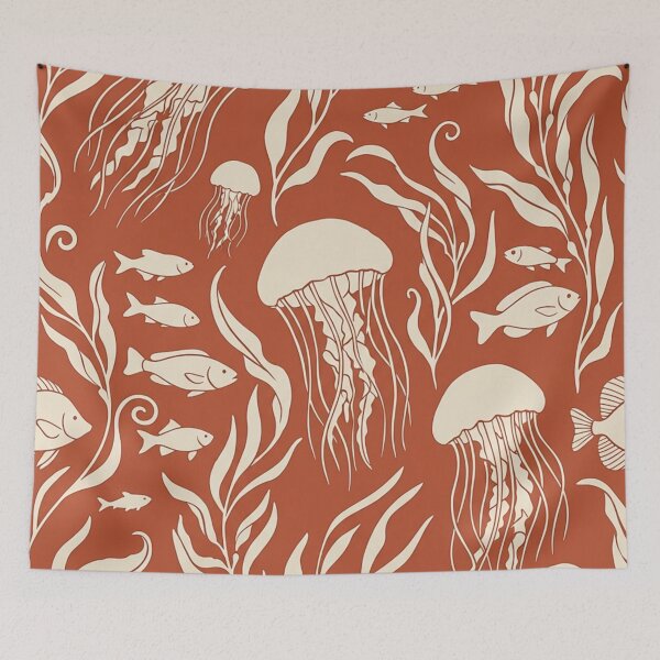 Item preview, Marine World with Jellyfish, Algae, and Fish designed and sold by Ciervo Primavera.