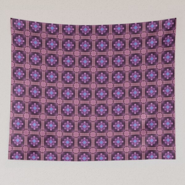 Item preview,  Geometric retro designed pattern in pink and purple designed and sold by Jonnekesart.