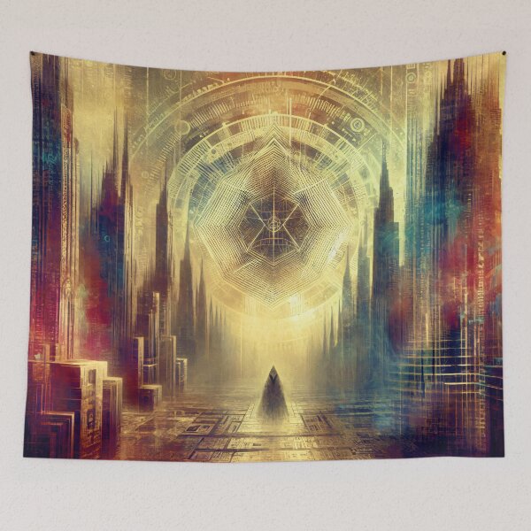 Item preview, Maddox- circuit temple city: glitchprint scape designed and sold by QiMera.