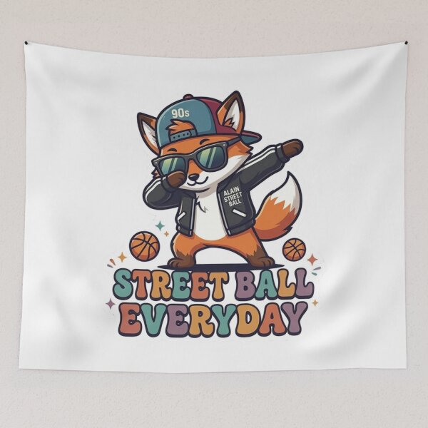 Item preview, Street Ball Everyday Dabbing Fox retro 90s vintage aesthetic designed and sold by Wear Sculpt.