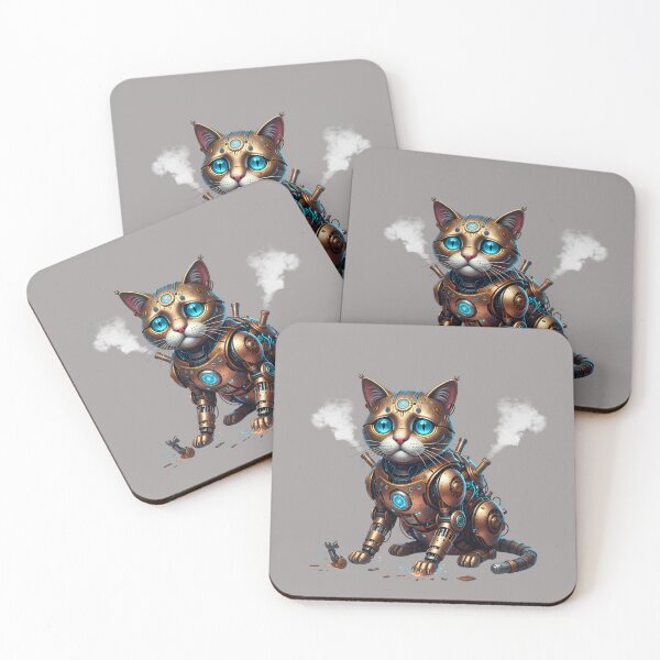 Item preview, Steampunk Mechanical Cat - Cybernetic Brass Kitten Art designed and sold by Valeriia_Isaieva.