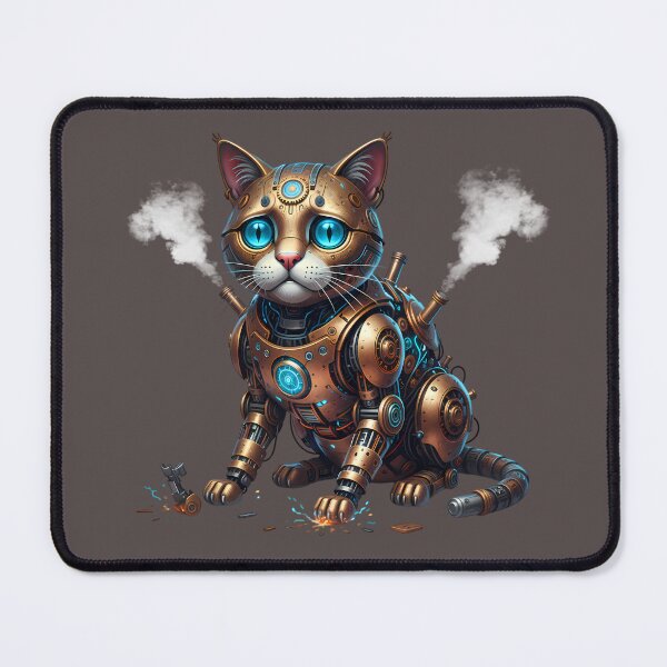 Item preview, Steampunk Mechanical Cat - Cybernetic Brass Kitten Art designed and sold by Valeriia_Isaieva.