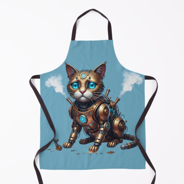 Item preview, Steampunk Mechanical Cat - Cybernetic Brass Kitten Art designed and sold by Valeriia_Isaieva.