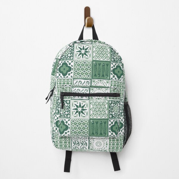 Item preview, Green rustic mediterranean tile pattern designed and sold by Patternandflow.